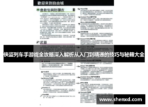 侠盗列车手游戏全攻略深入解析从入门到精通的技巧与秘籍大全